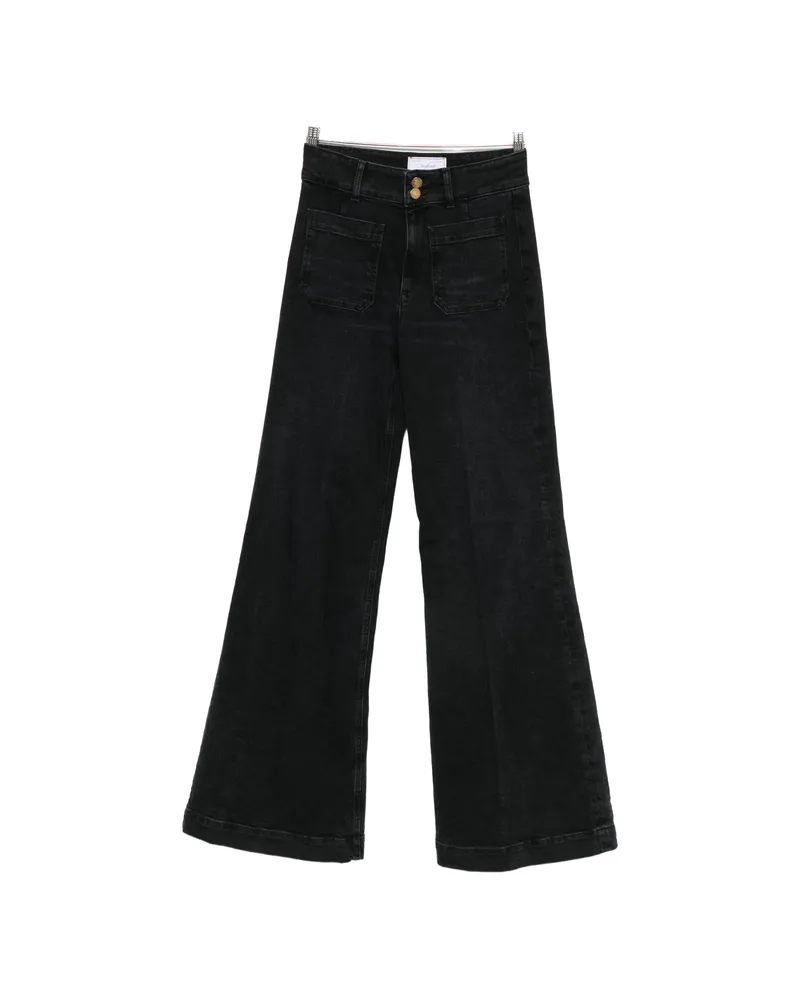 Seafarer Patch-pocket Wide-leg Jeans Black
