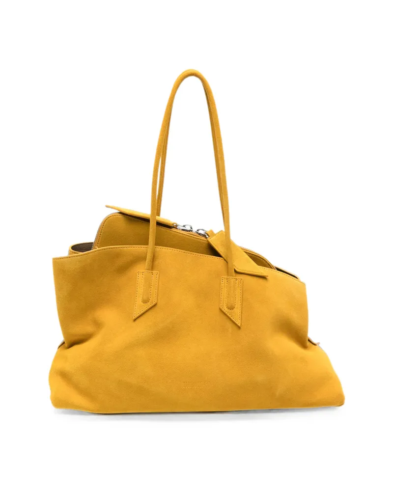 ATTICO Medium La Passeggiata Suede Geometric-frame Tote Bag Yellow