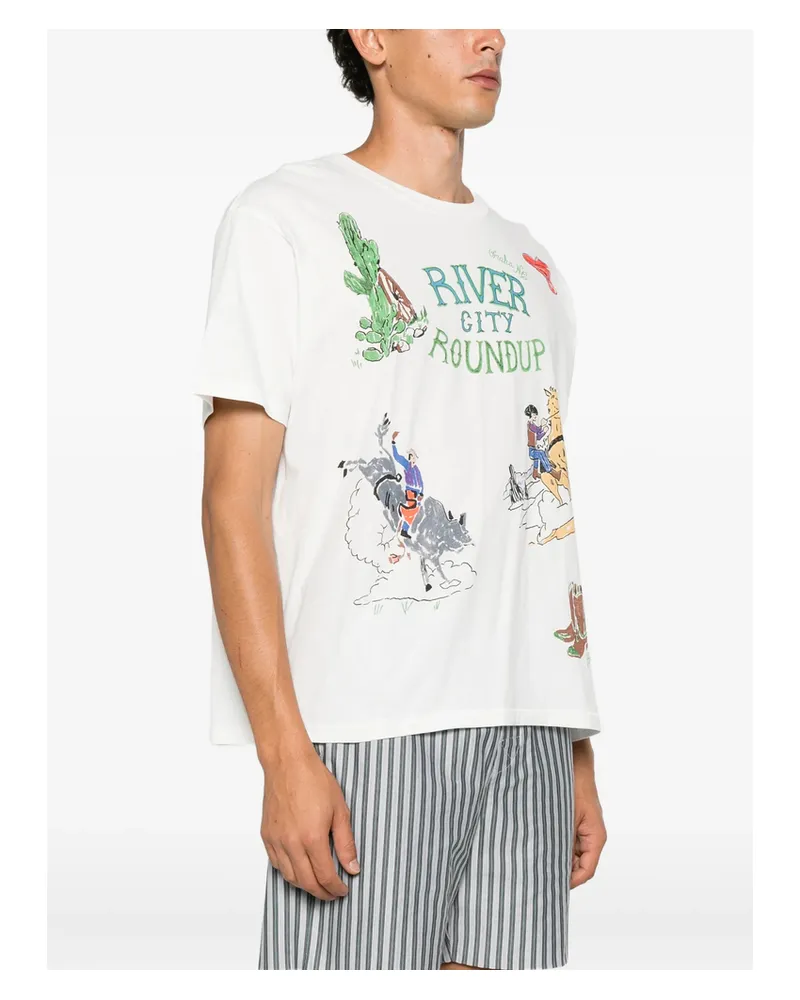BODE River City Graphic-print T-shirt Neutrals