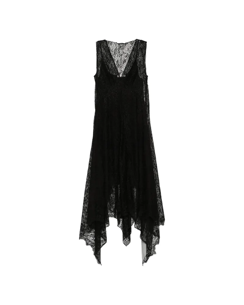 Fendi Lace Asymmetric-hem Dress Black
