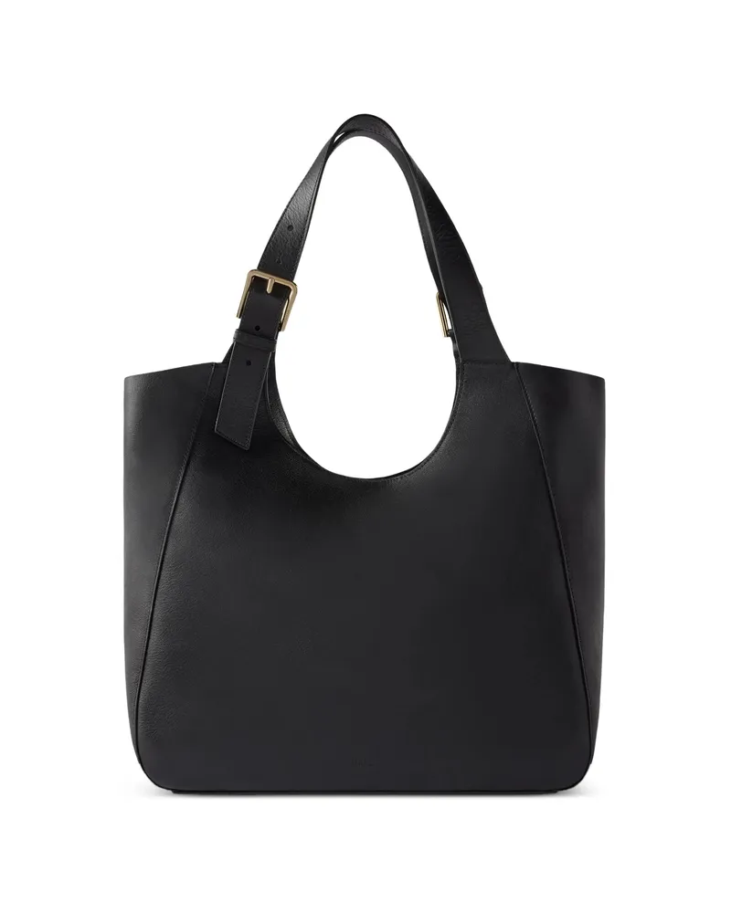 Furla Buckle-detail Leather Tote Bag Black