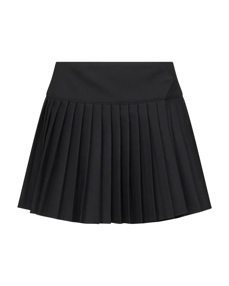 OFF-WHITE Pleated Logo-print Mini Skirt Black