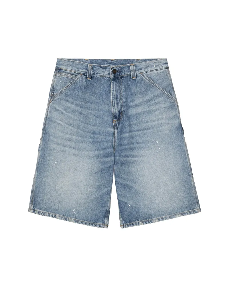 Carhartt WIP OG Single Knee Paint-splatter Carpenter Shorts Blue
