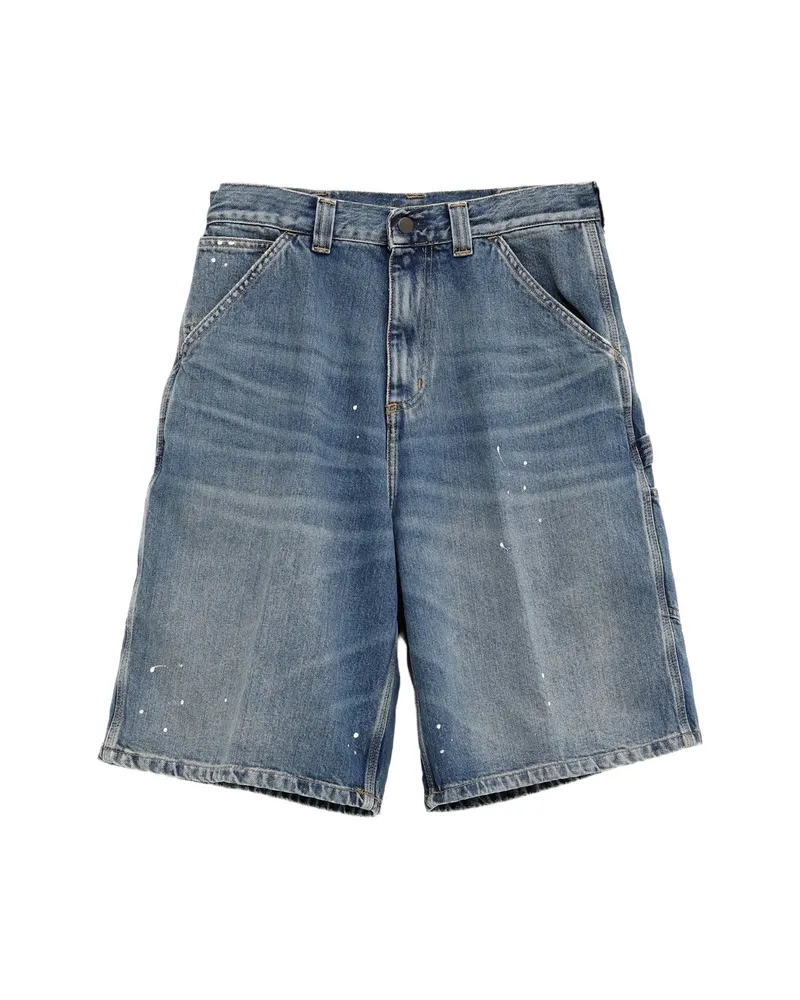 Carhartt WIP OG Single Knee Paint-splatter Carpenter Shorts Blue