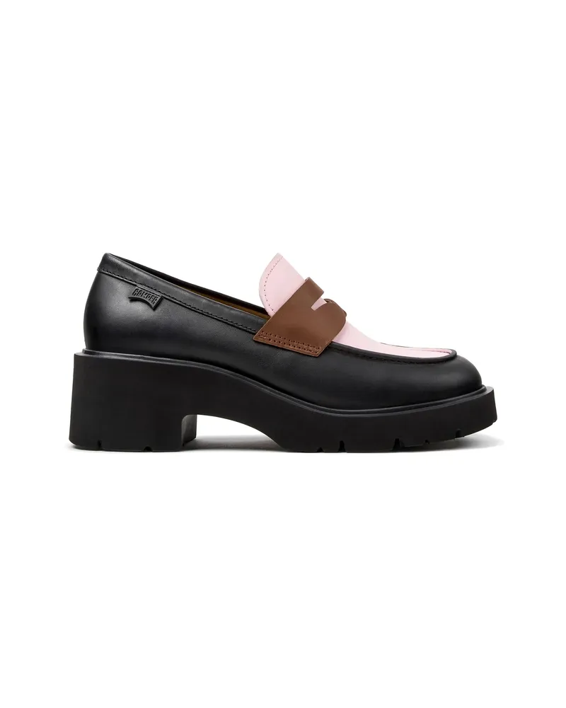 Camper Milah Twins Leather Loafers Black