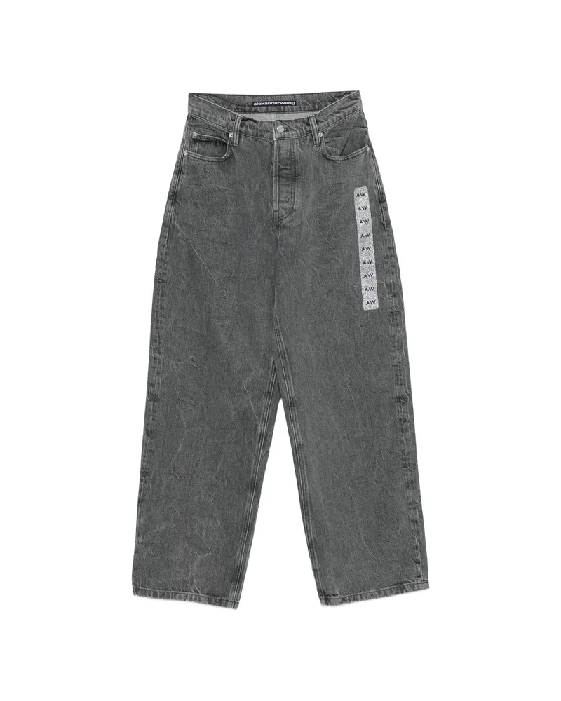 Alexander Wang Crystal-embellished Jeans Grey