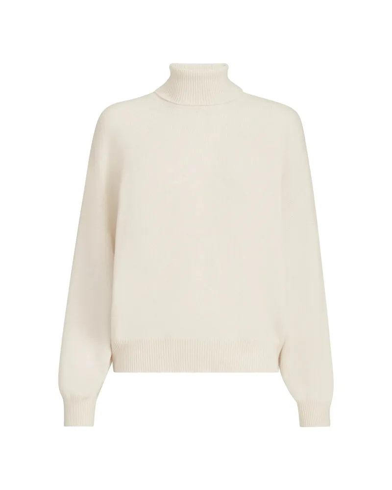 Brunello Cucinelli Cashmere Turtleneck Sweater With Monili Neutrals