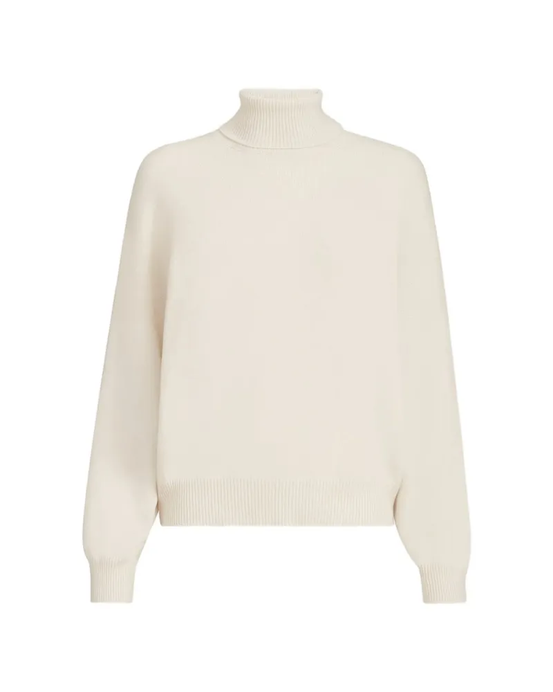Brunello Cucinelli Cashmere Turtleneck Sweater With Monili Neutrals