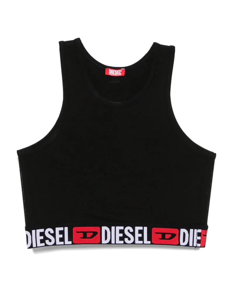 Diesel Logo-underband Cropped Top Black