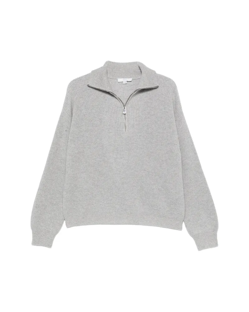 Malo Ribbed-knit Half-zip Sweater Grey