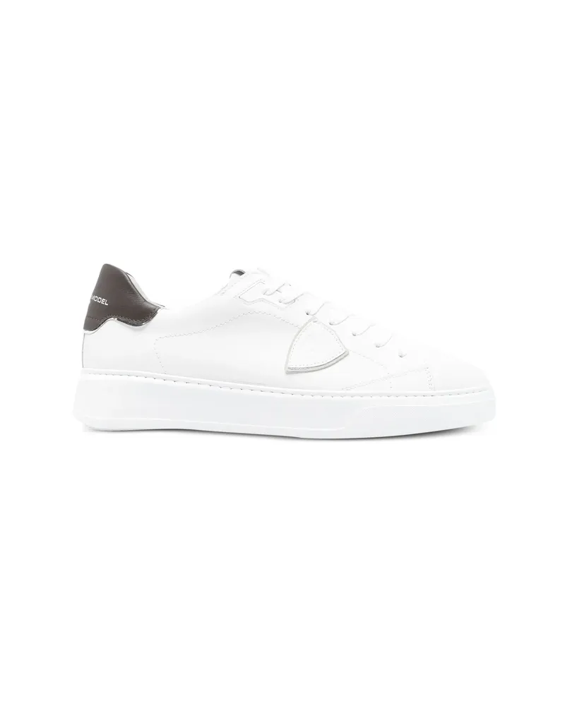 Philippe Model Temple Logo-patch Leather Sneakers White