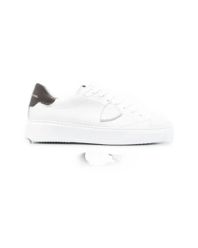 Philippe Model Temple Logo-patch Leather Sneakers White