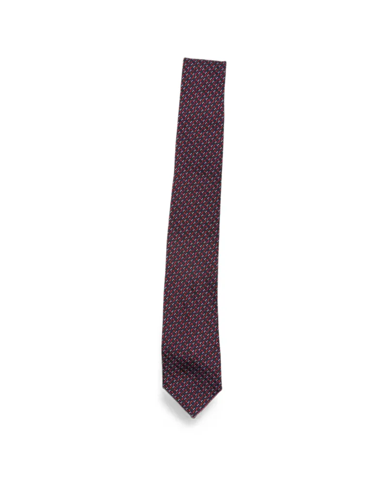 Ferragamo Gancini-pattern Tie Blue