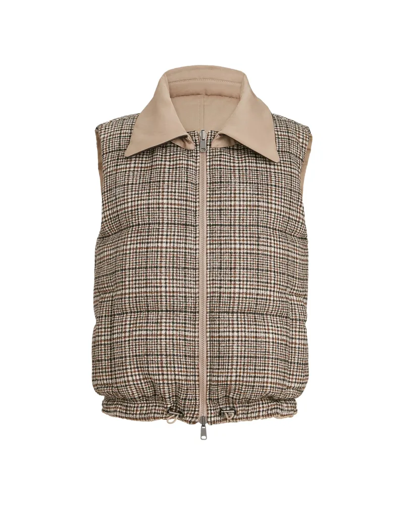 Brunello Cucinelli Reversible Check-pattern Gilet Neutrals