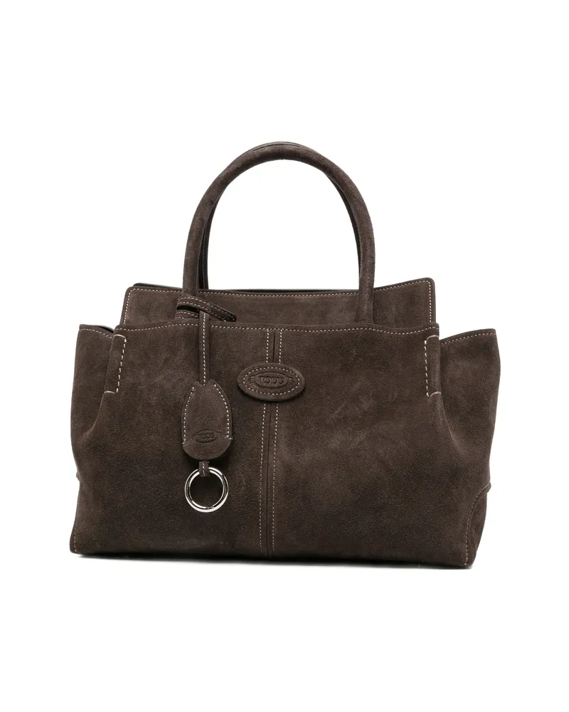 TOD'S Di Suede Tote Bag Brown
