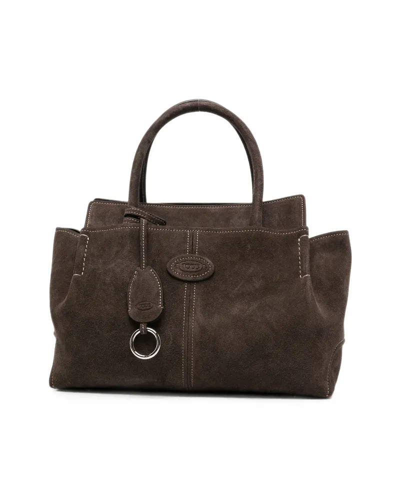 TOD'S Di Suede Tote Bag Brown