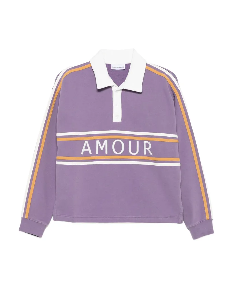 Maison Labiche Cépré Stripe-detail Polo Shirt Purple