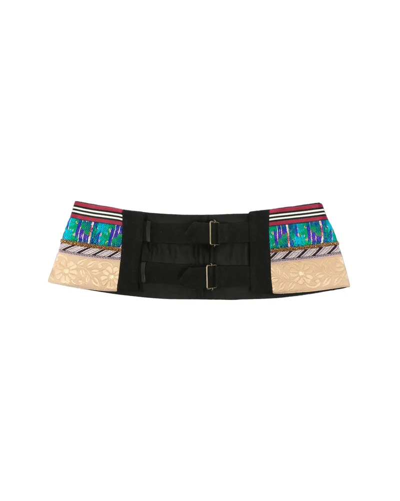 Dries van Noten Floral-embroidered Belt Black