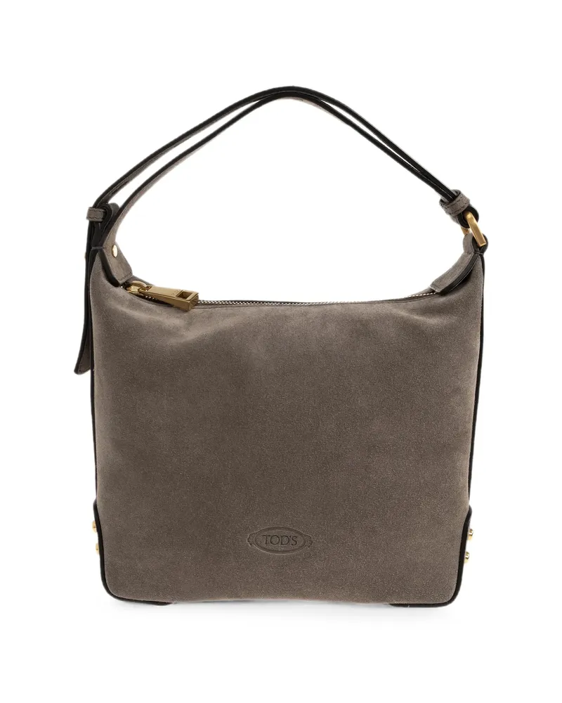TOD'S Mini Suede Shoulder Bag Brown