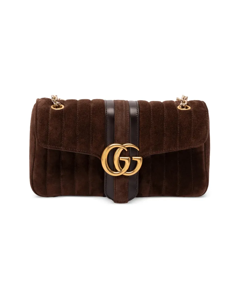 Gucci Jetset GG Marmont Medium Shoulder Bag Brown