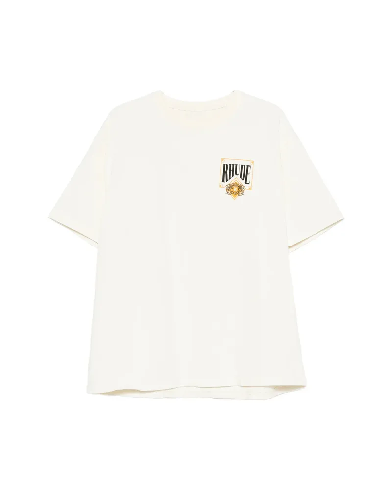 RHUDE Logo-print T-shirt Neutrals