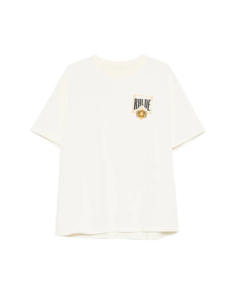 RHUDE Logo-print T-shirt Neutrals
