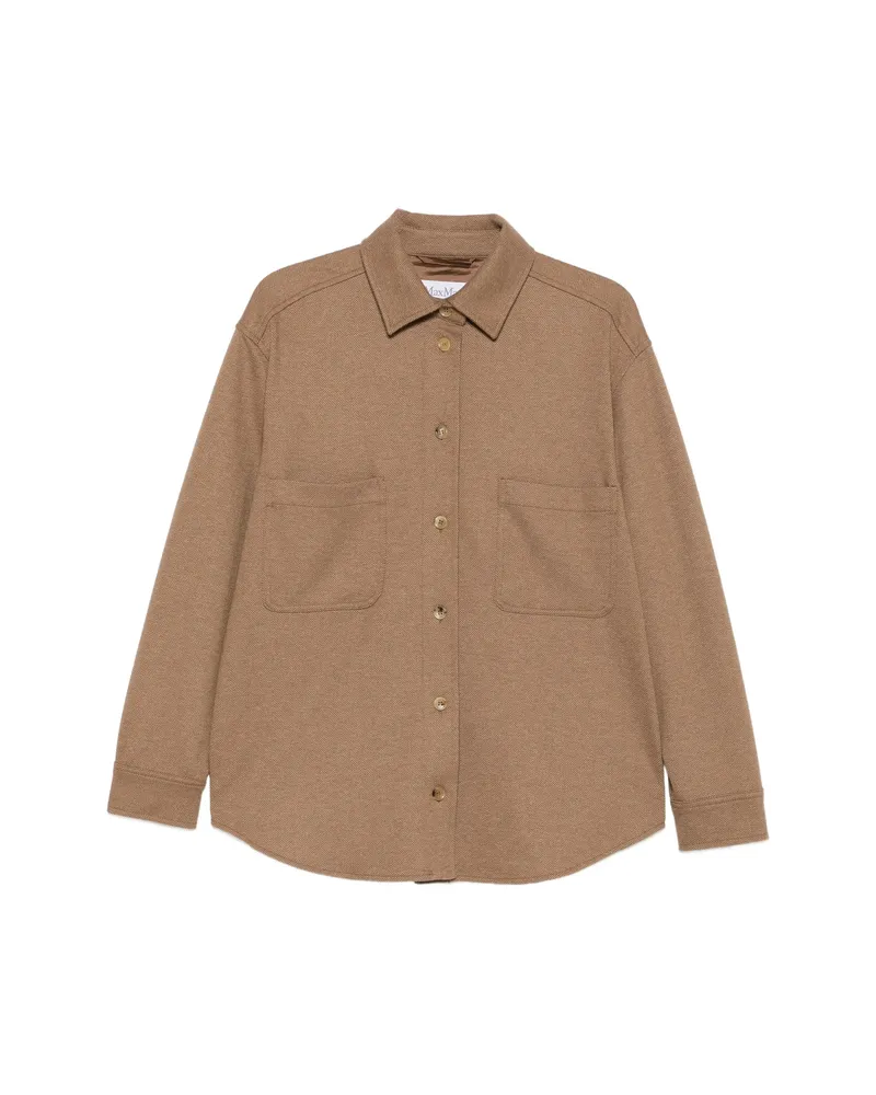 Max Mara Herringbone Patch-pocket Jacket Brown