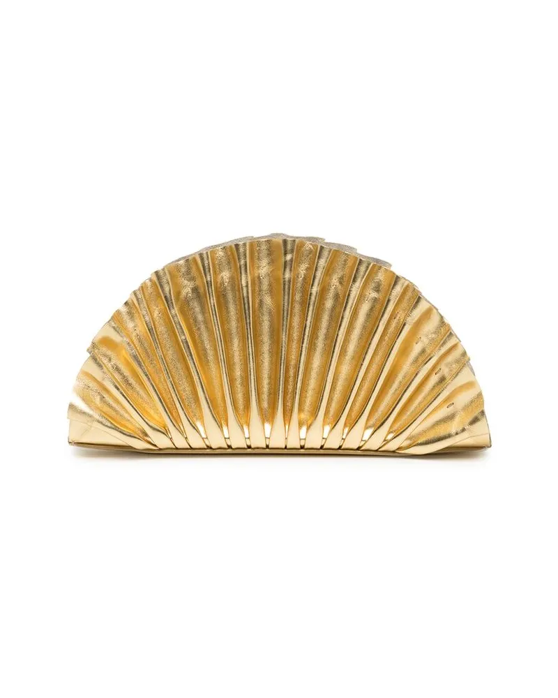 Cult Gaia Nala Shell-detail Mini Clutch Gold