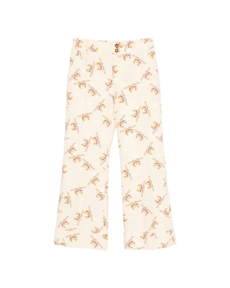 La DoubleJ Hendrix Floral-print Trousers Neutrals