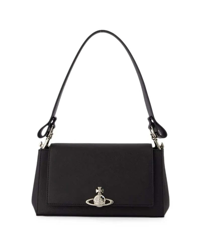 Vivienne Westwood Medium Hazel Grained Leather Tote Bag Black