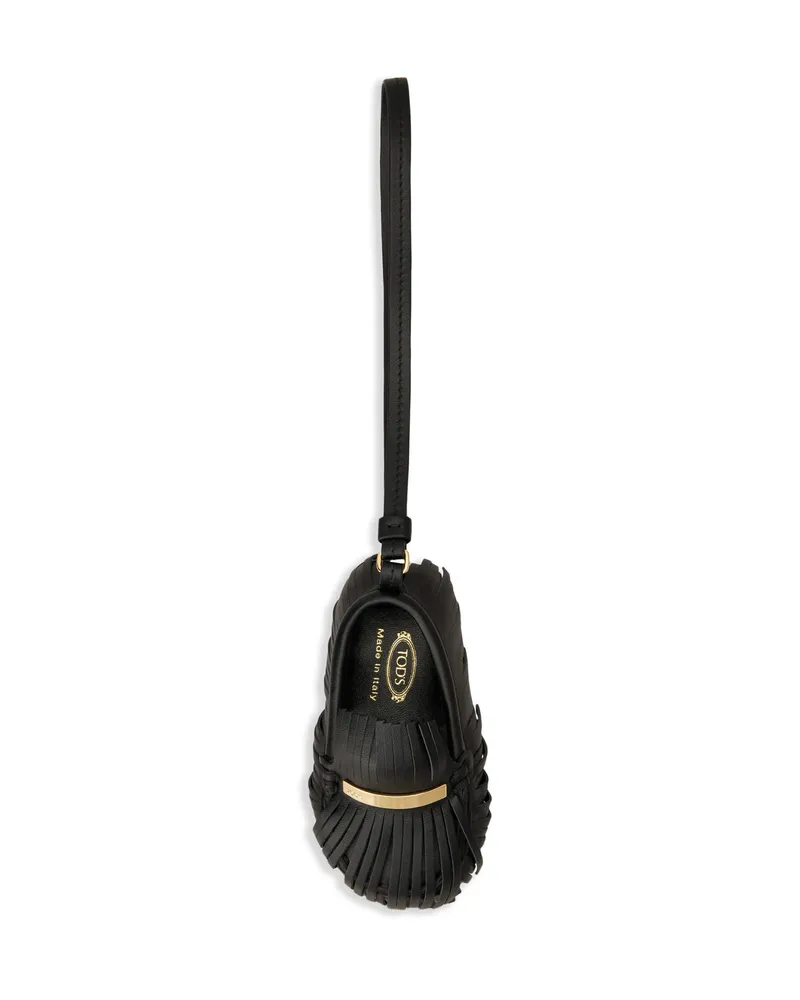TOD'S Fringed Loafer Keyring Black