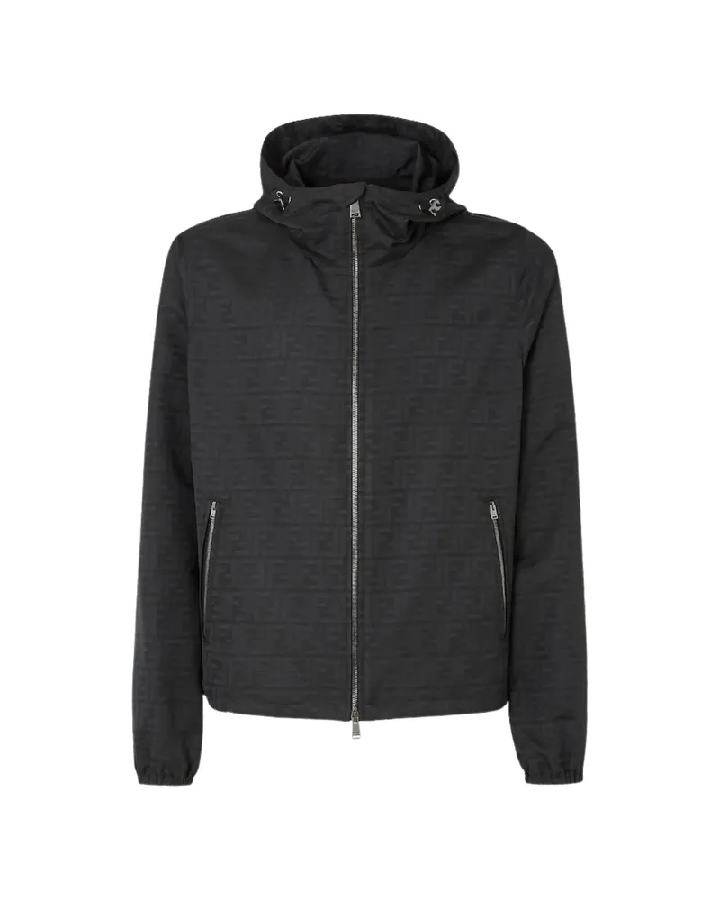 Fendi Black FF Zucca Jacquard Nylon Blouson Black