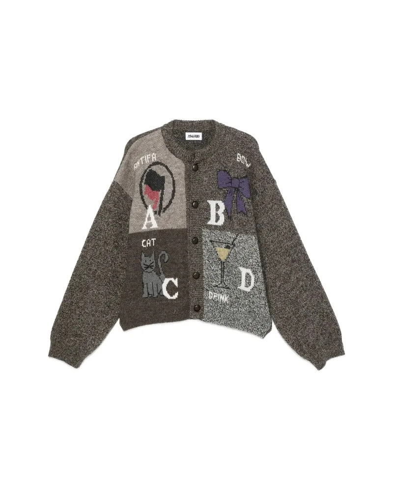 Magliano Patchwork Intarsia-knit Cardigan Brown