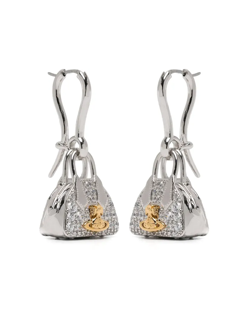 Vivienne Westwood Yasmine Orb-plaque Crystal-embellished Earrings Silver