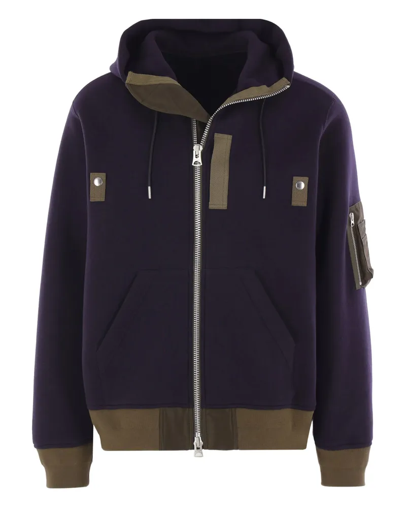 Sacai Zip-up Hoodie Purple