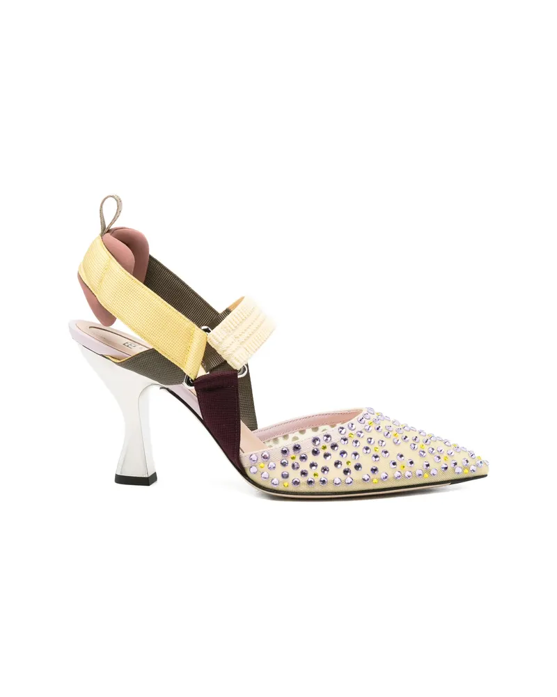 Fendi Colibrì Embellished Pumps Neutrals