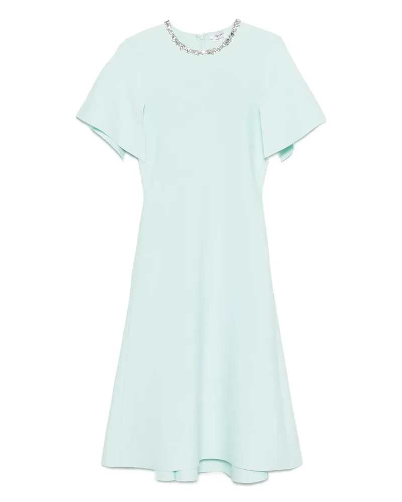 Alexander McQueen Embellished Short-sleeve Midi Dress Blue