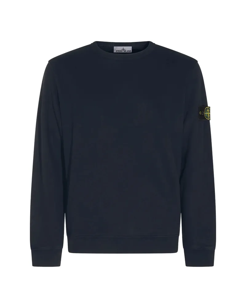 Stone Island Logo-patch Crew-neck Sweater Blue
