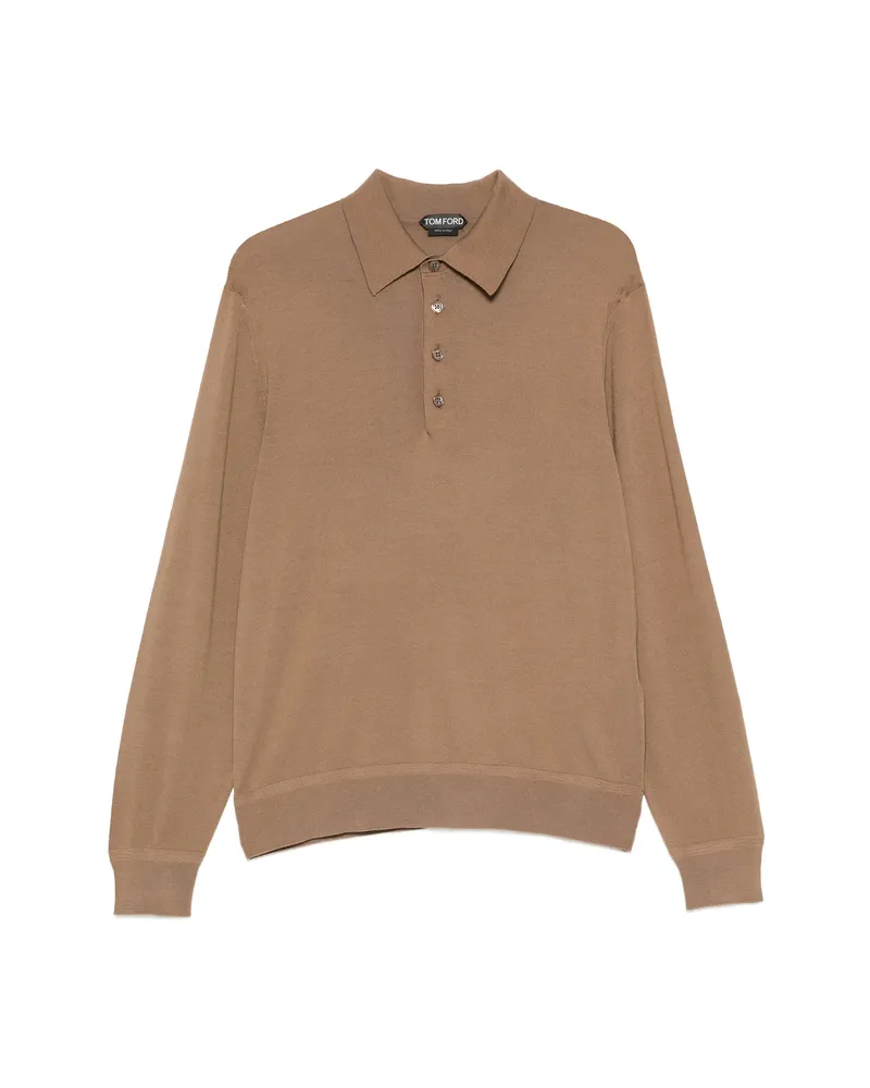 Tom Ford Long-sleeve Polo Shirt Brown