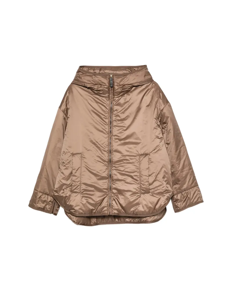 Max Mara Hooded Zip-up Jacket Brown