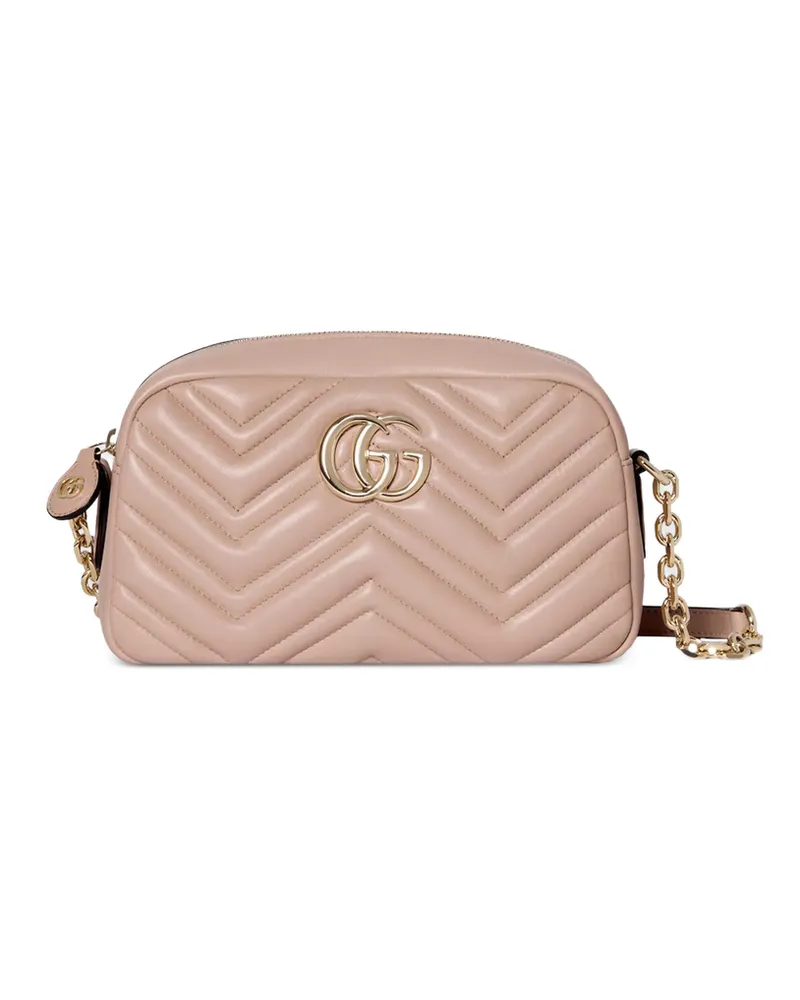 Gucci Small GG Marmont Chevron Shoulder Bag Pink