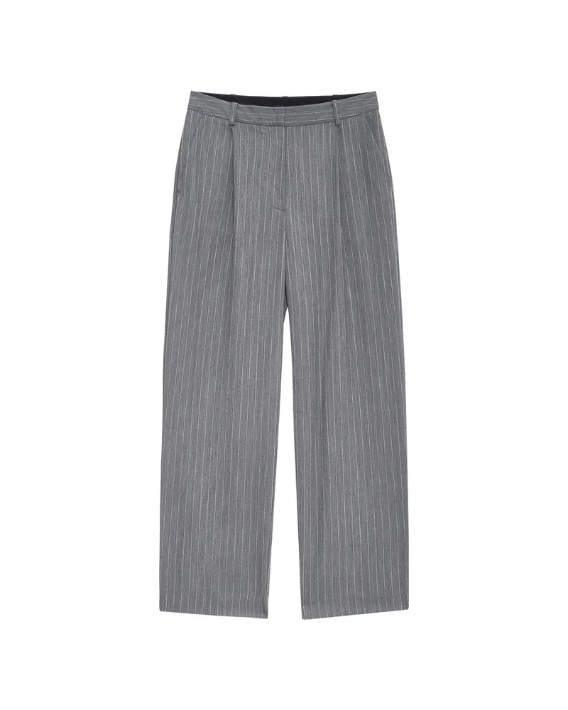 Anine Bing Pinstripe-pattern Trousers Grey