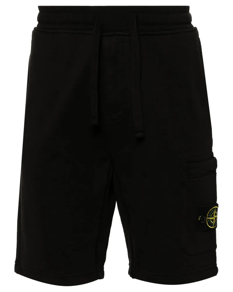 Stone Island Drawstring Zip Pocket Bermuda Shorts Black