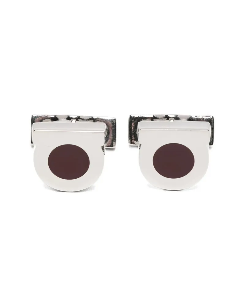 Ferragamo Logo Cufflinks Silver