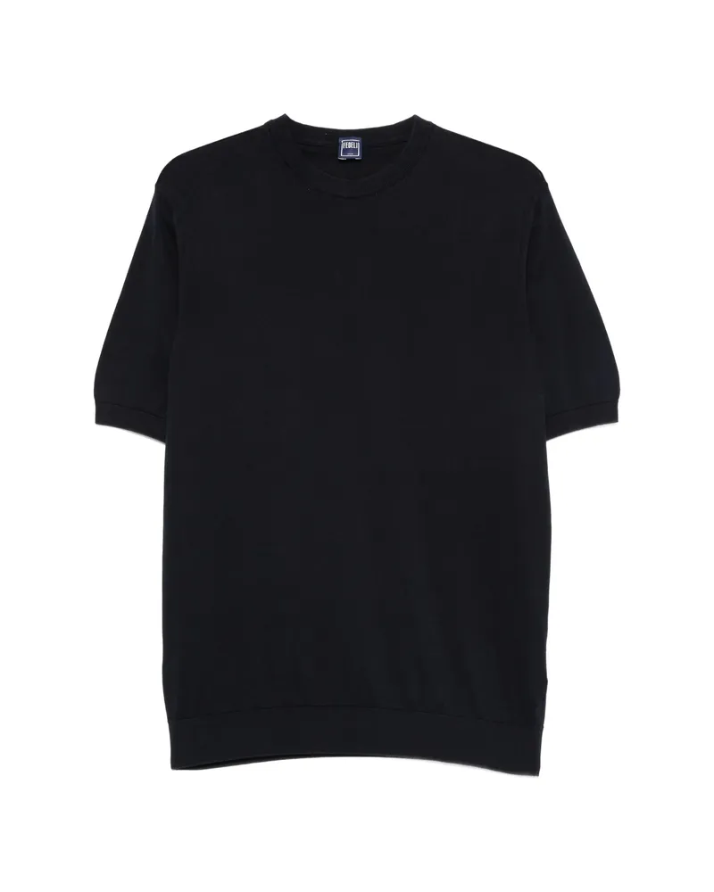 Fedeli Crew Neck Short-sleeve T-shirt Blue