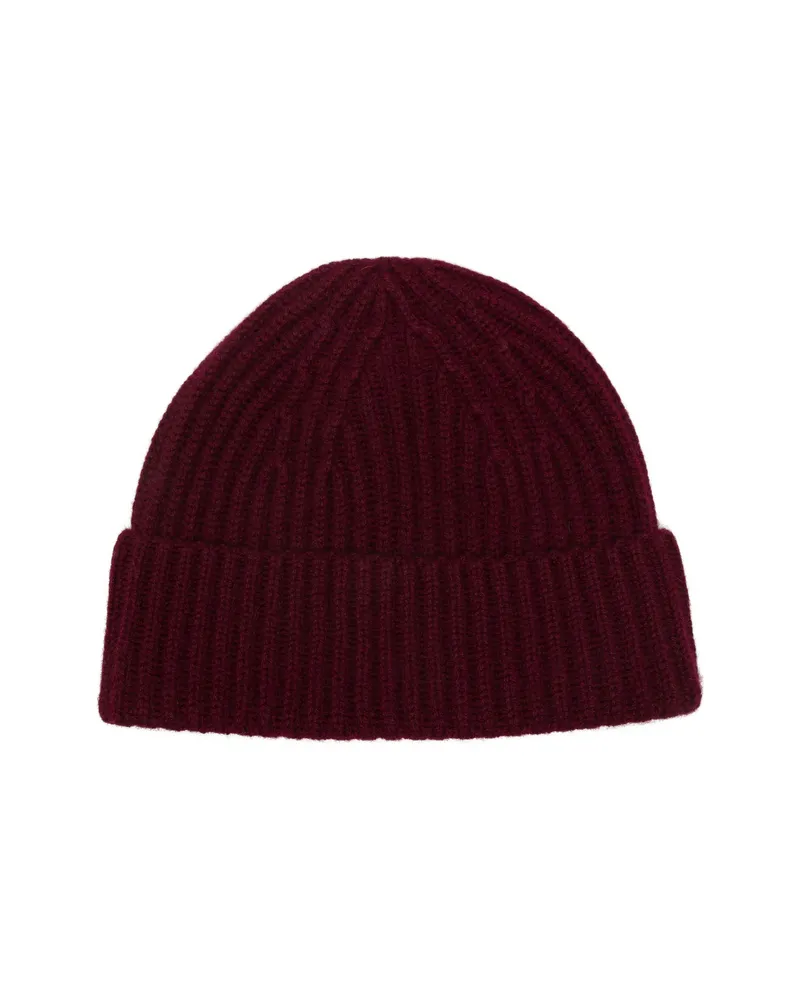 Lisa Yang Martigny Ribbed-knit Beanie Hat Red
