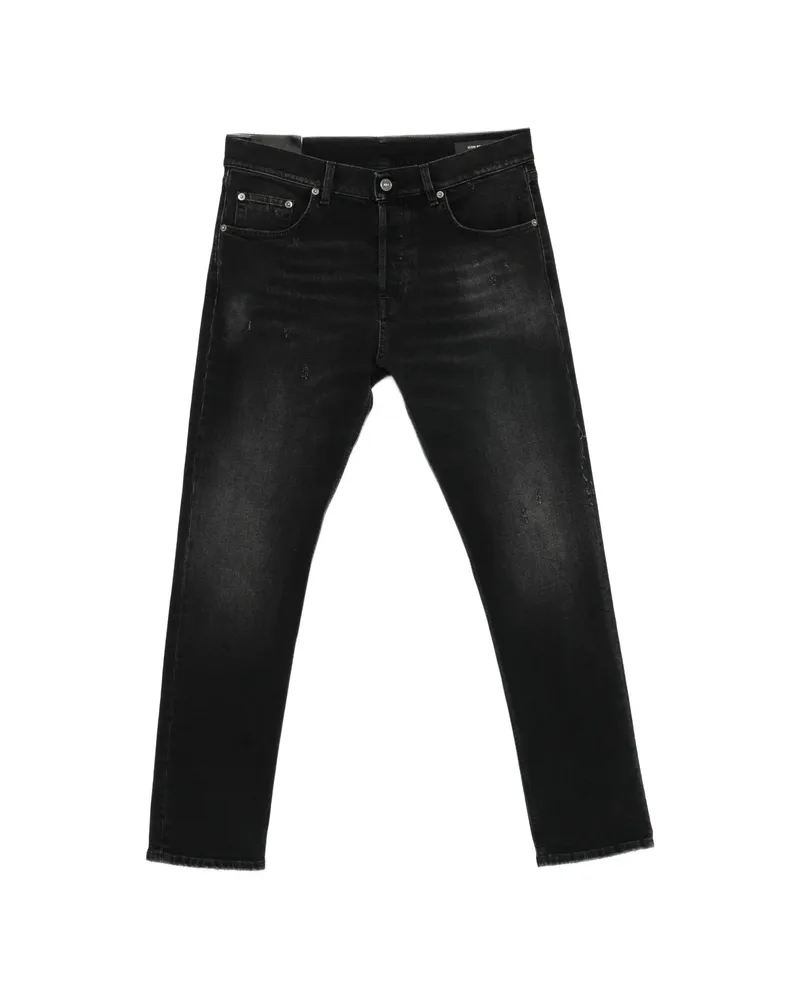 Dondup Distressed Logo-patch Jeans Black
