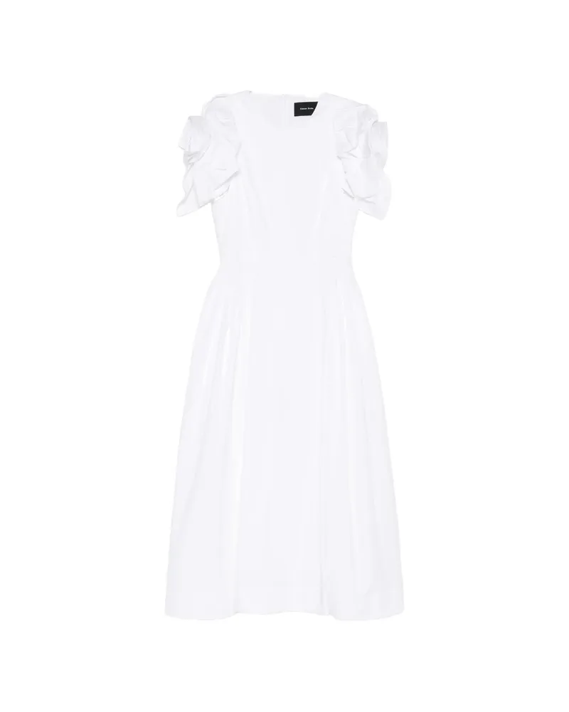 Simone Rocha Round-neck Ruffled Midi Dress White