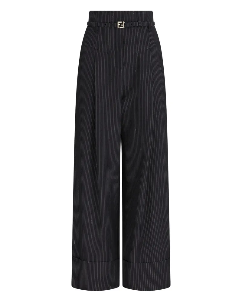 Fendi Pinstripe Trousers Black