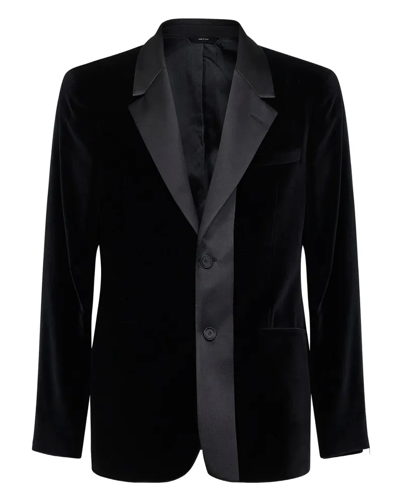 Fendi Single-breasted Satin-collar Cotton Jacket Black